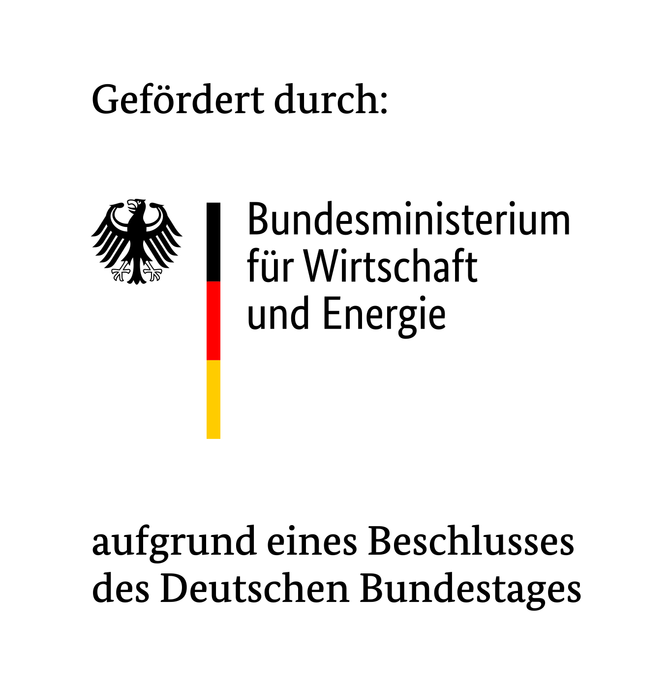 Logo des Bundesministeriums für Wirtschaft und und Energie als Förderer